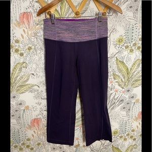 Lululemon yoga flare crop pants purple